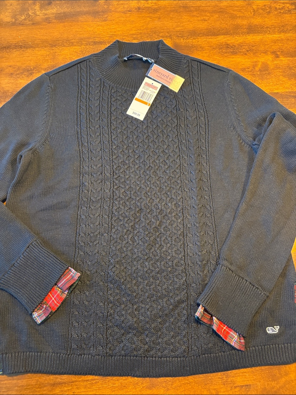 Vineyard Vines Navy Cable-Knit Crewneck Sweater